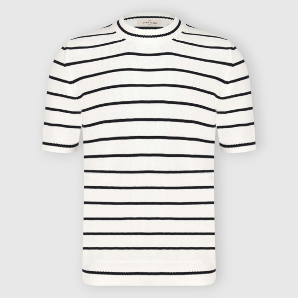 Immagine di T-shirt in maglia a righe in cotone organico