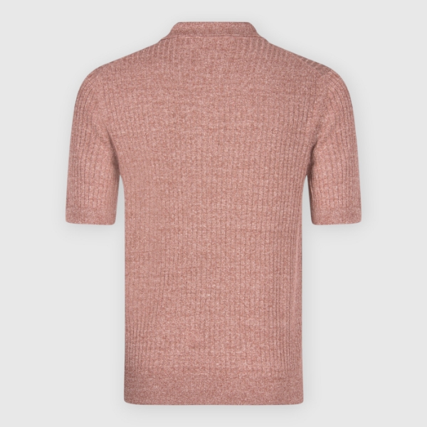 Picture of Ribbed linen and cotton knit polo