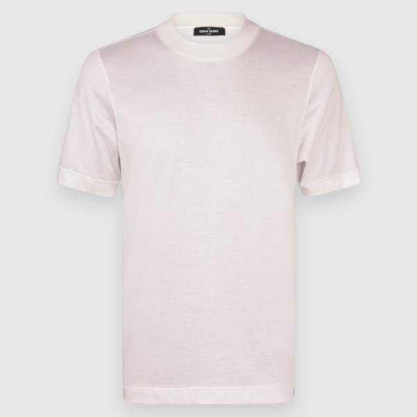 Immagine di T-shirt jersey in seta e cotone