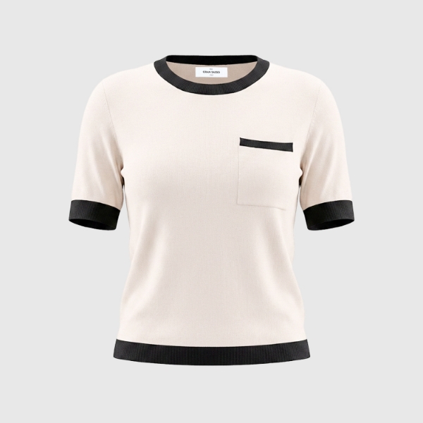Immagine di T-shirt in maglia bicolore