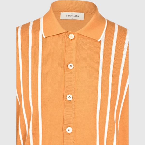 Immagine di Camicia in maglia fantasia intarsio a righe