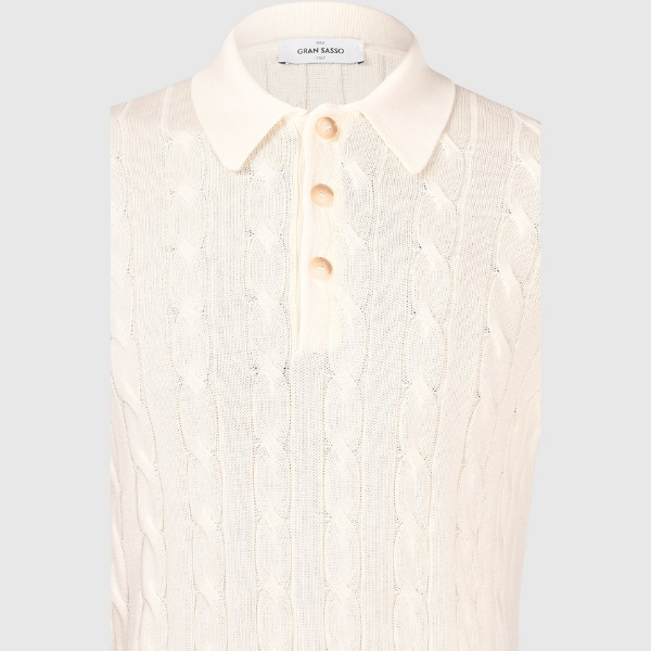 Immagine di Polo in maglia a trecce e coste
