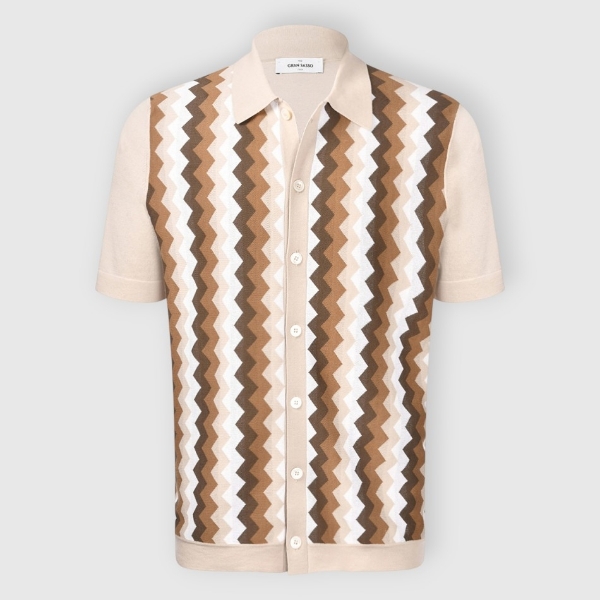 Picture of Chevron jacquard knit shirt