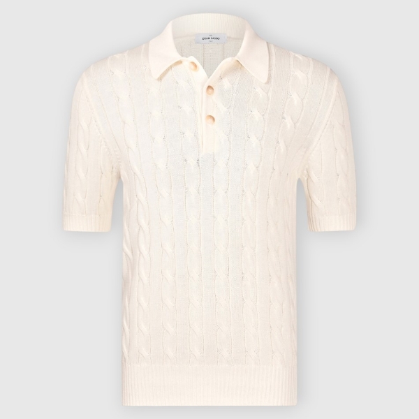 Immagine di Polo in maglia a trecce e coste