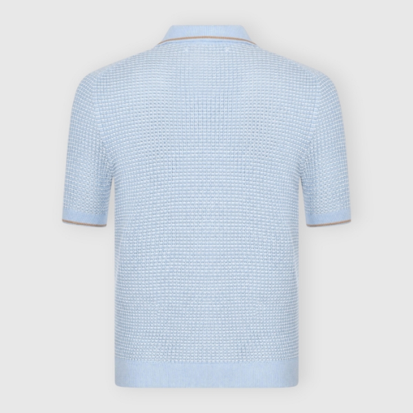 Immagine di Polo skipper in maglia traforata bicolor
