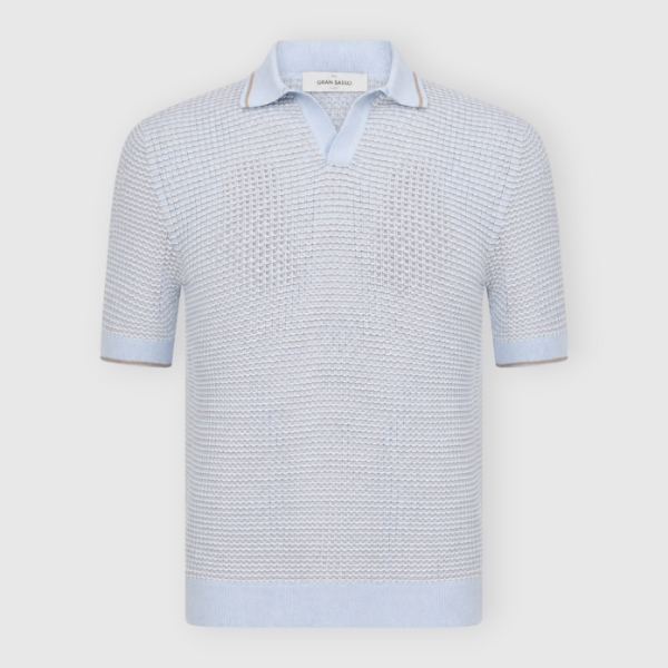 Immagine di Polo skipper in maglia traforata bicolor