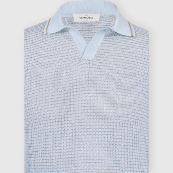 Immagine di Polo skipper in maglia traforata bicolor
