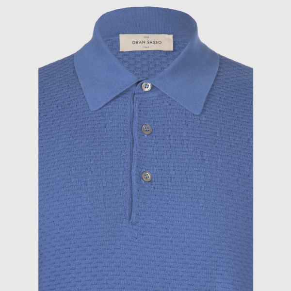 Immagine di Polo in maglia lavorazione punto waffle