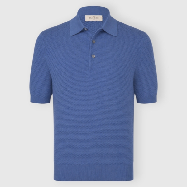 Immagine di Polo in maglia lavorazione punto waffle