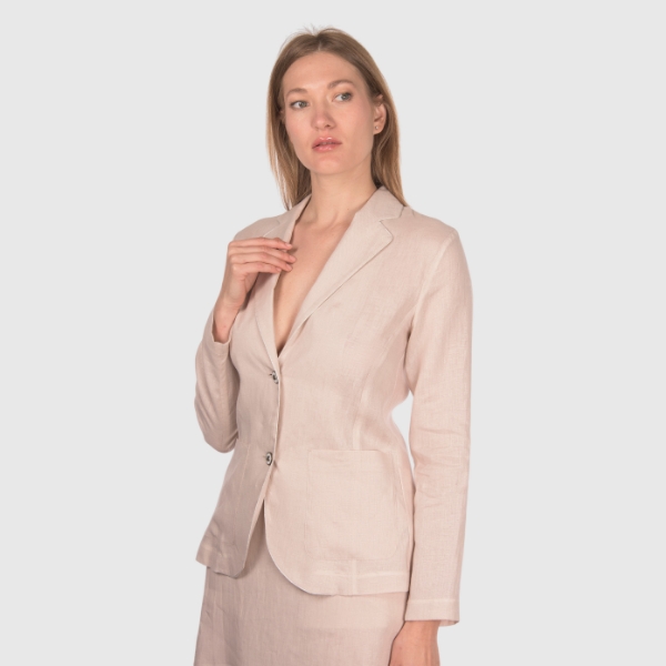 Picture of Patch pockets linen jersey jacket