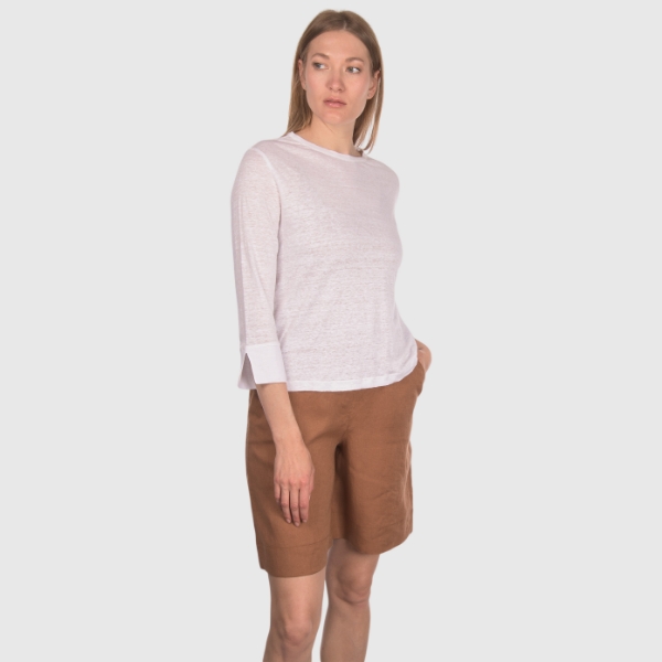 Immagine di T-shirt in lino manica lunga
