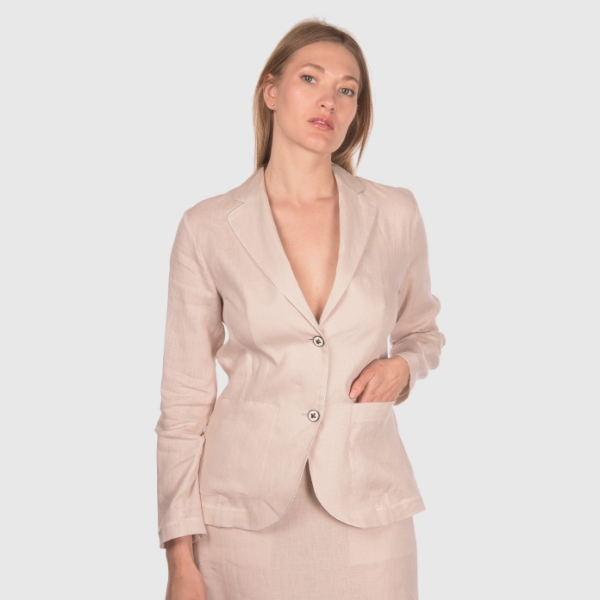 Picture of Patch pockets linen jersey jacket