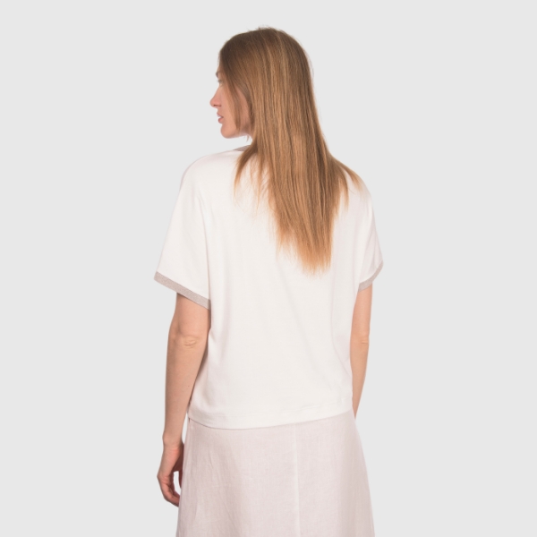 Picture of Lurex v-neck jersey t-shirt