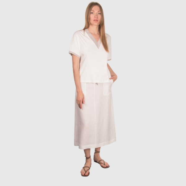Picture of Lurex v-neck jersey t-shirt