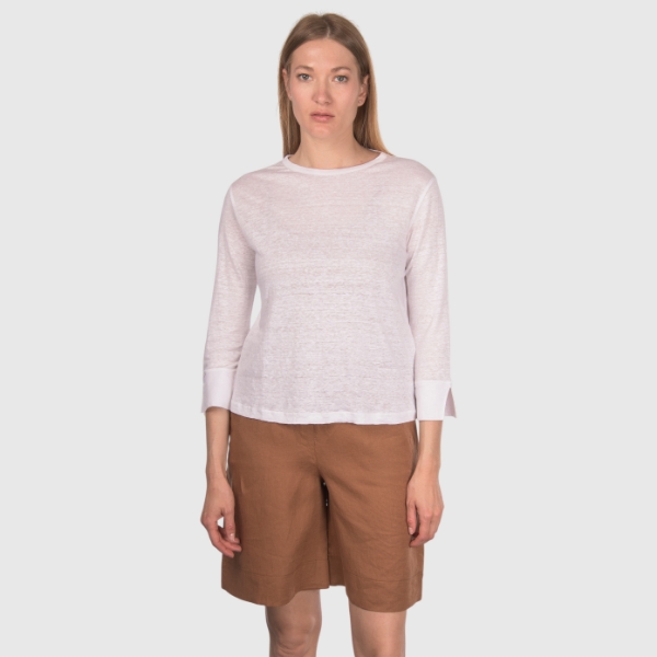 Immagine di T-shirt in lino manica lunga