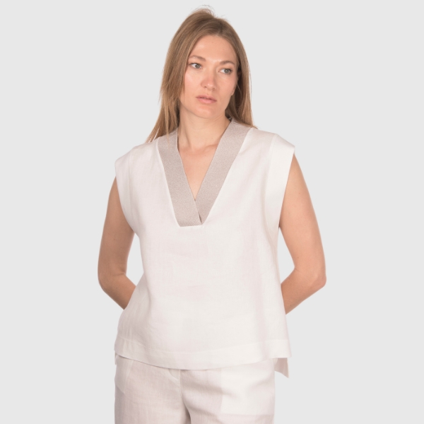 Immagine di Canotta con scollo v in lurex