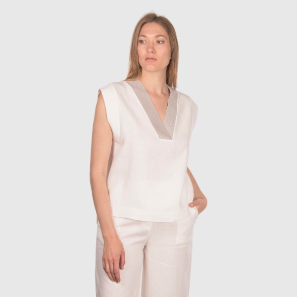 Immagine di Canotta con scollo v in lurex