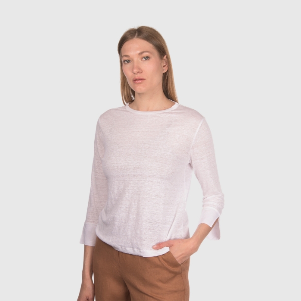 Immagine di T-shirt in lino manica lunga