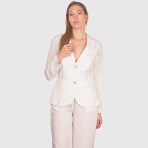 Picture of Patch pockets linen jersey jacket