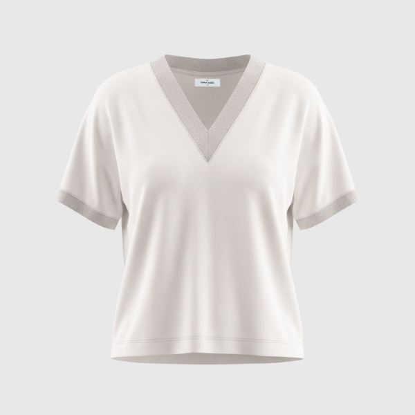 Picture of Lurex v-neck jersey t-shirt