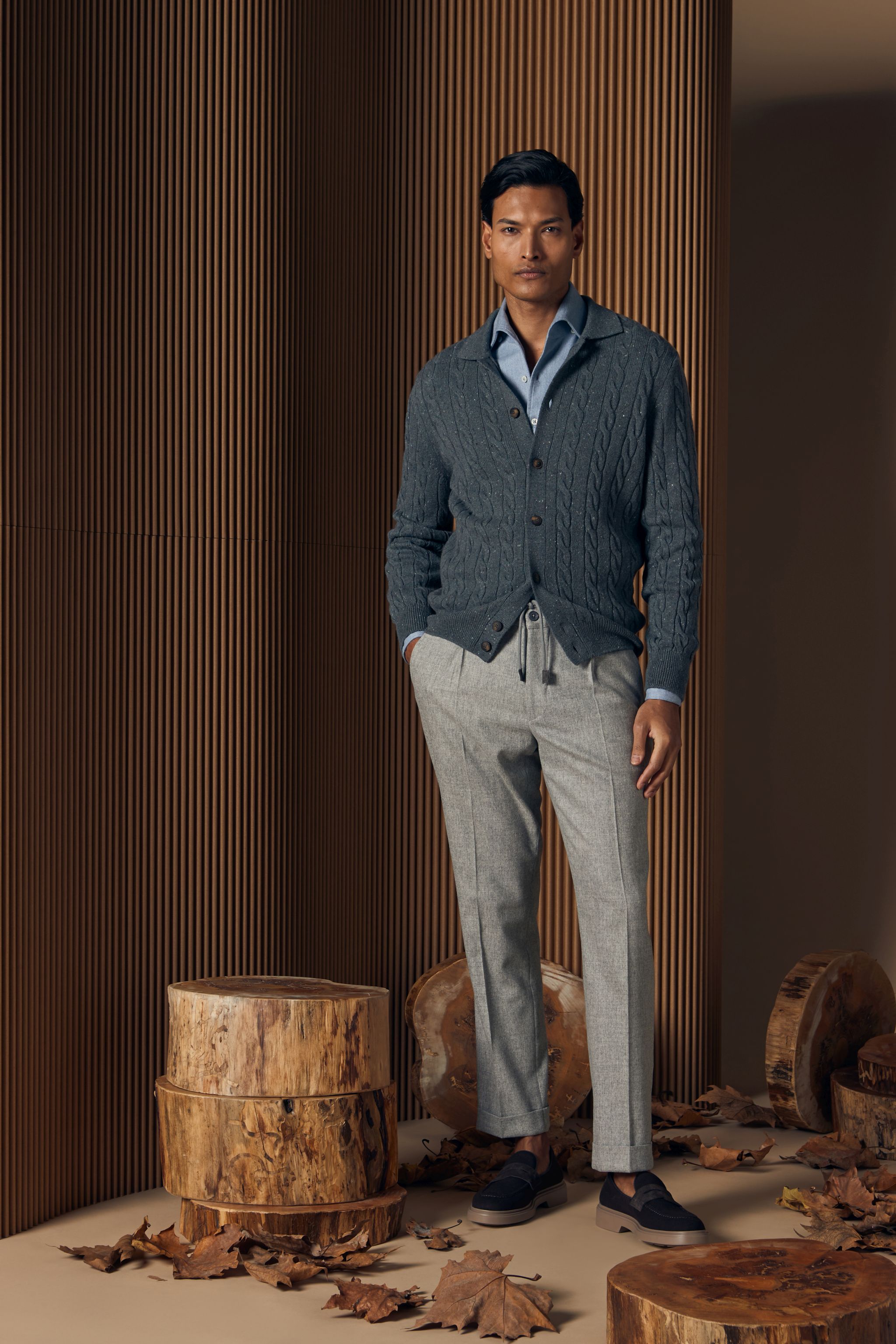 Gran Sasso. Cashmere Blend Buttoned Sweater Shirt - Sage Green