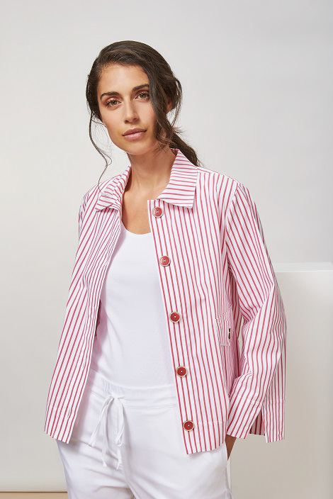 Marinière striped shirt jacket